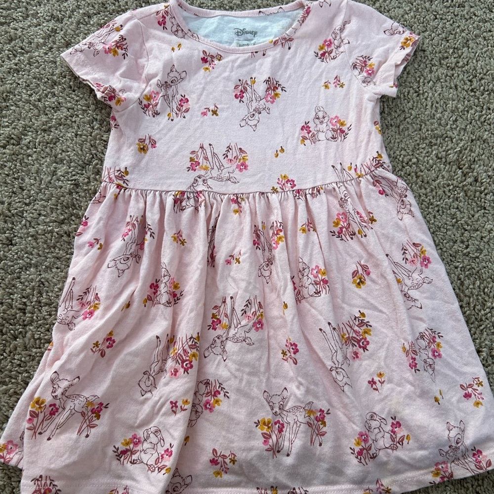 Disney Baby Pink Crew Neck Casual Sundress Short Sleeve
